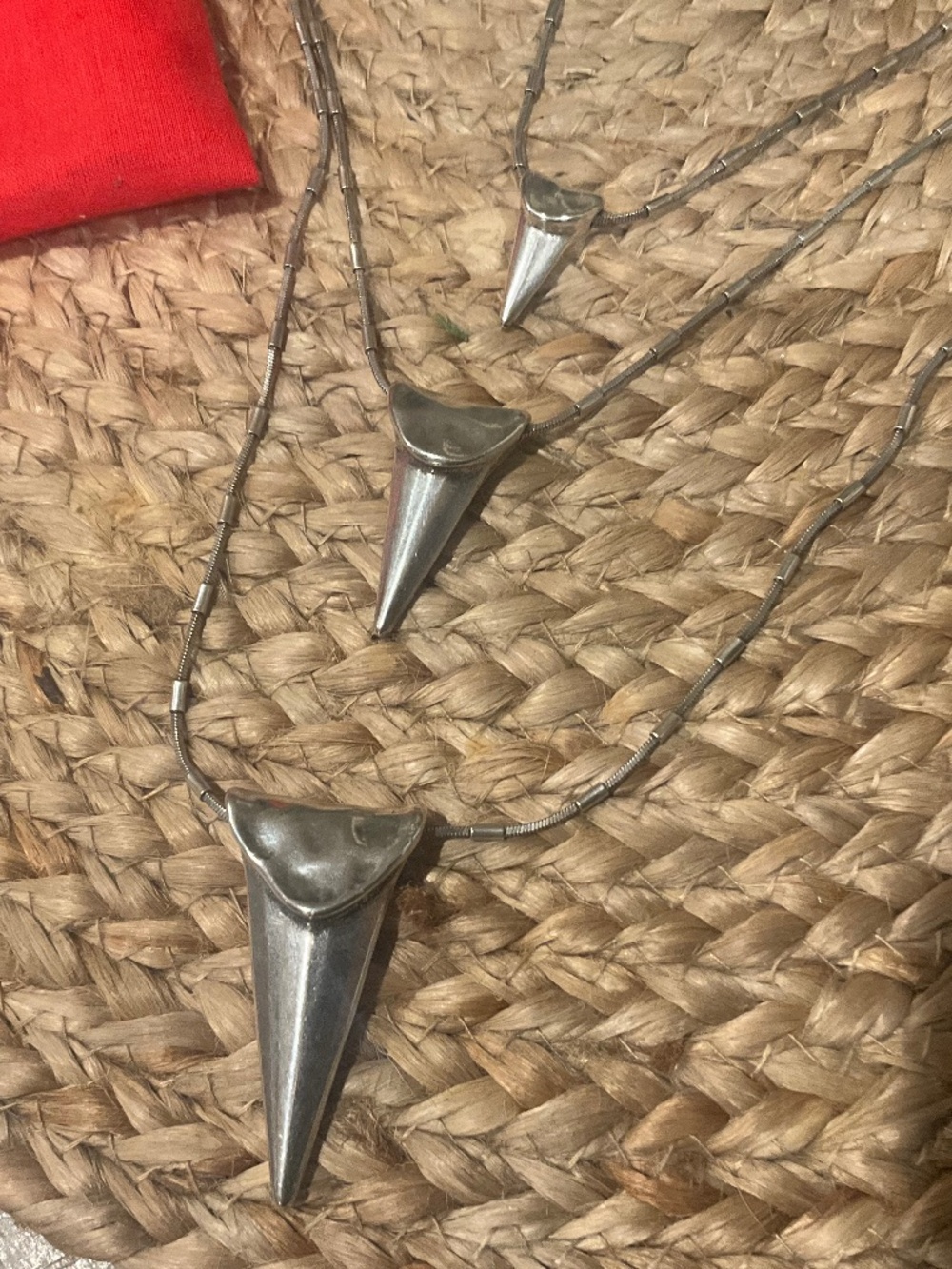 Uno De 50 Triple Silver Triangle Necklace NWT Retail Retire $395+
